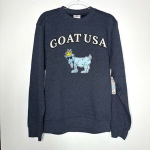 GOAT USA Charcoal Grey Crew Neck Sweatshirt‎ Unisex Men's Gray Pullover Small